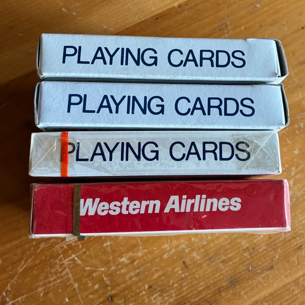 American Airlines & Western Airlines 1970’s Playing Card Sets - Sealed - Picture 2 of 6